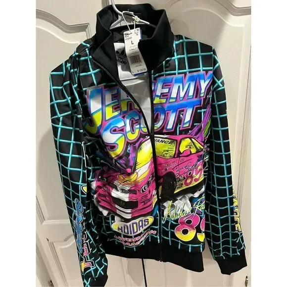 Adidas Jeremy Scott NASCAR Track Jacket Men Size Large